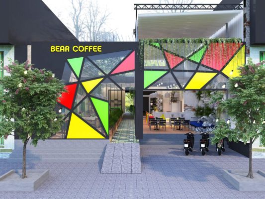 thiết kế quán cafe bear